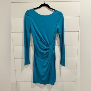 NWT Emilio Pucci blue long sleeve knotted dress